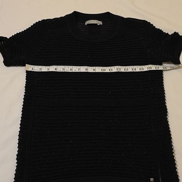 ONE GREY DAY RIBBED SHEER/SHIMMERING BLOUSE XS - Picture 4 of 10